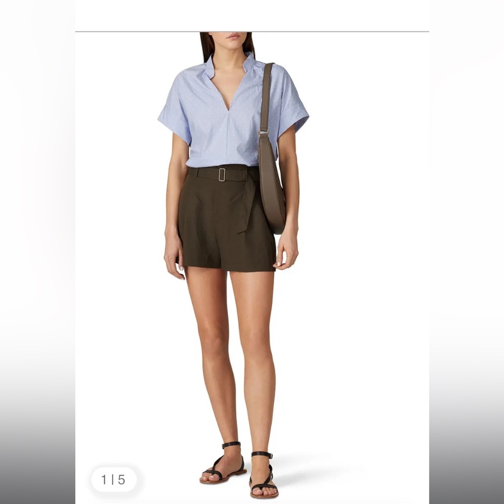 Waverly Grey Suzi Women’s Top XS short sleeve Blue white